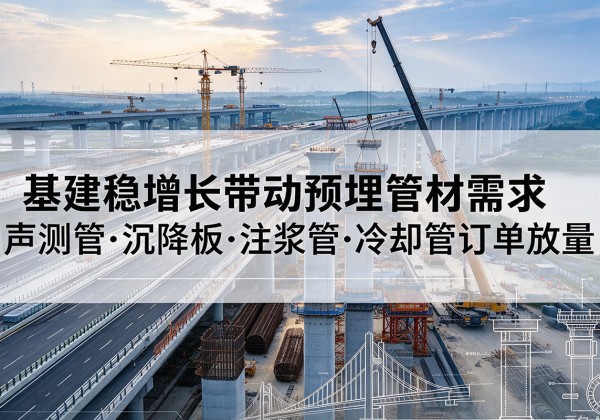 西宁基建稳增长带动预埋监测管材需求，声测管、沉降板、注浆管订单持续放量
